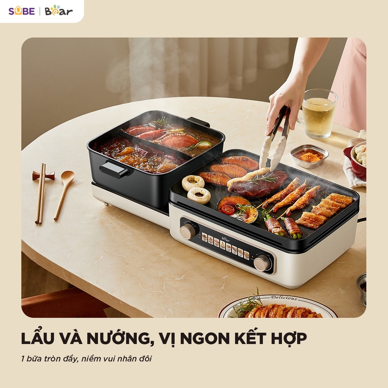 [SALE 20/10] Nồi lẩu nướng đa năng Bear 4L GR-5H22R83